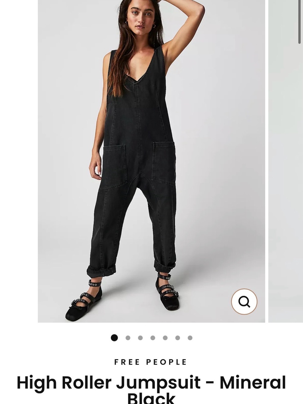 Free People Black Sleeveless V-Neck Relaxed Jumpsuit